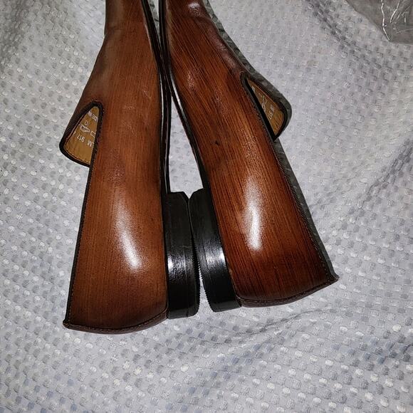 LANGUAGE EUC MENS SIZE 41 US 9.5 SHAAN 100% LEATHER LOAFERS SLIPON SHOES - Picture 7 of 10